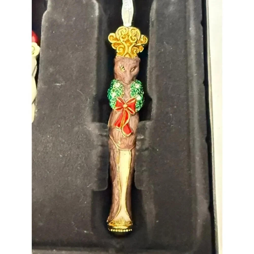 2 Saints Christmas Serving Fork Spoon Set Santa Reindeer 11.5